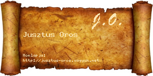 Jusztus Oros névjegykártya